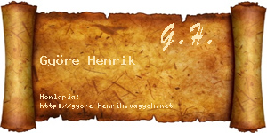 Györe Henrik névjegykártya